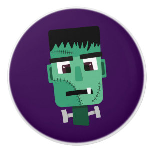 Frankenstein Monster Illustration Ceramic Knob