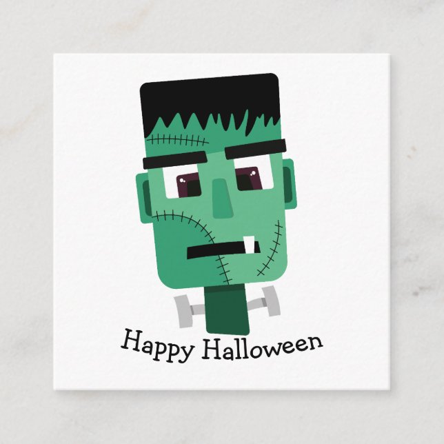 Frankenstein Monster Illustration Enclosure Card (Front)