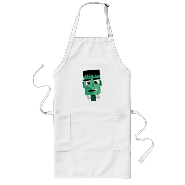 Frankenstein Monster Illustration Long Apron (Front)