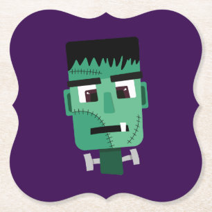 Frankenstein Monster Illustration Paper Coaster