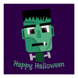 Frankenstein Monster Illustration Poster