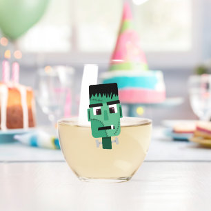 Frankenstein Monster Illustration Stemless Wine Glass