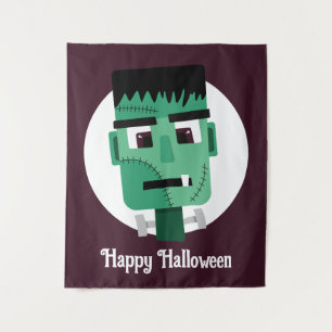 Frankenstein Monster Illustration Tapestry