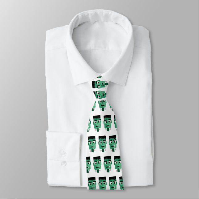 Frankenstein Monster Illustration Tie (Tied)