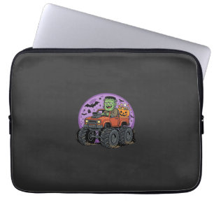 Frankenstein Monster Truck Halloween Graphic Desig Laptop Sleeve