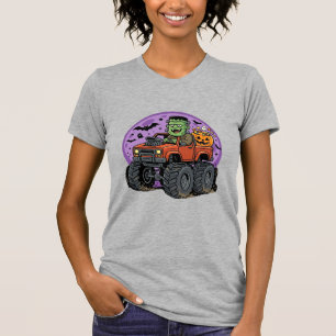 Frankenstein Monster Truck Halloween Graphic Desig T-Shirt