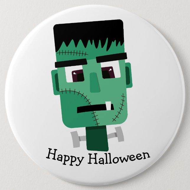 Frankenstein Monster's Head 6 Cm Round Badge (Front)