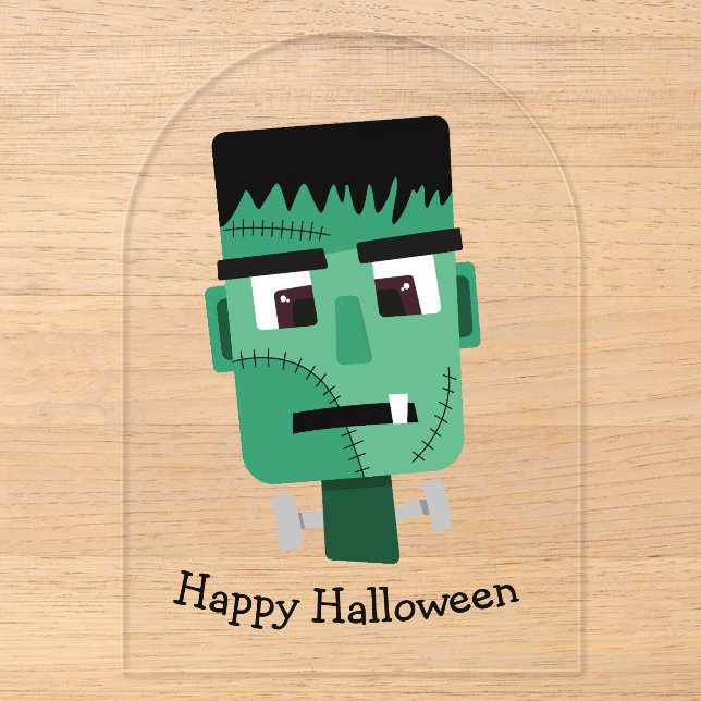 Frankenstein Monster's Head Acrylic Invitations (Front)