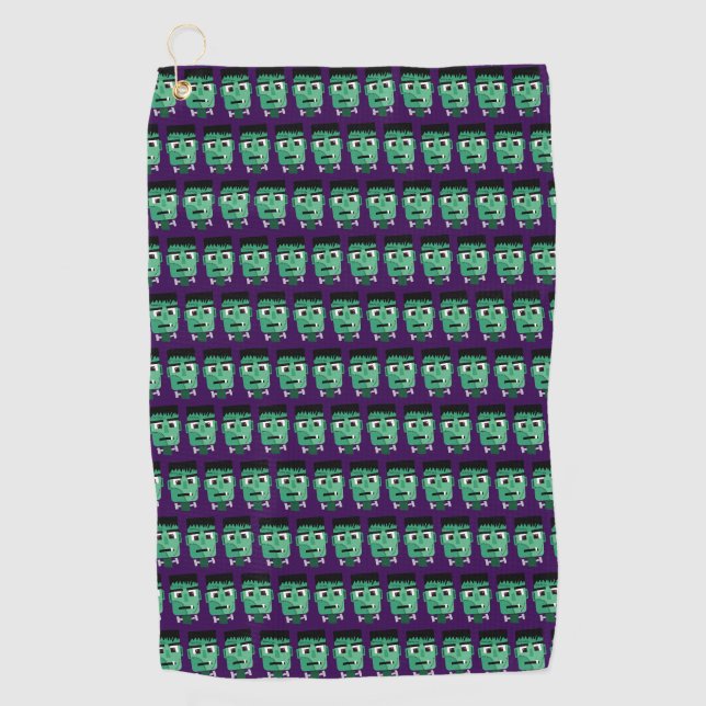 Frankenstein Monster's Head Golf Towel (Front)