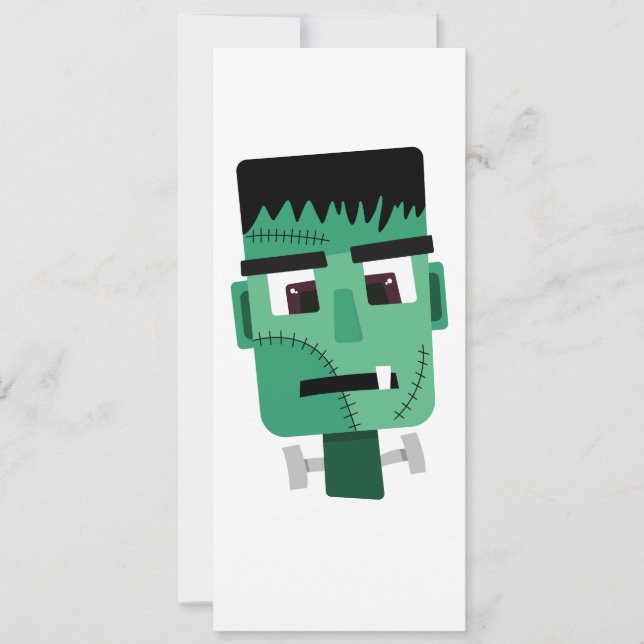 Frankenstein Monster's Head Invitation (Front)
