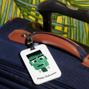 Frankenstein Monster's Head Luggage Tag