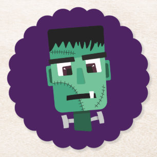 Frankenstein Monster's Head Paper Coaster