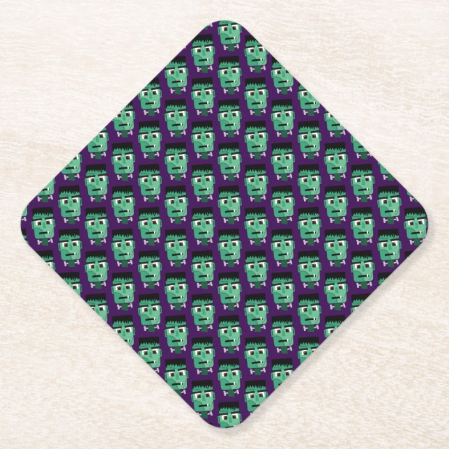 Frankenstein Monster's Head Paper Coaster (Front)