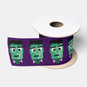 Frankenstein Monster's Head Satin Ribbon