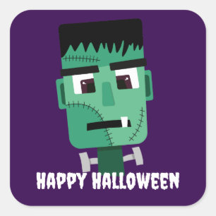 Frankenstein Monster's Head Square Sticker