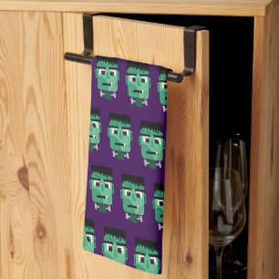 Frankenstein Monster's Head Tea Towel