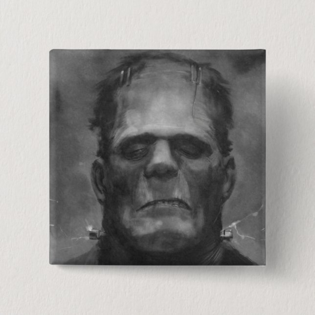 Frankenstein Pin/Button 15 Cm Square Badge (Front)