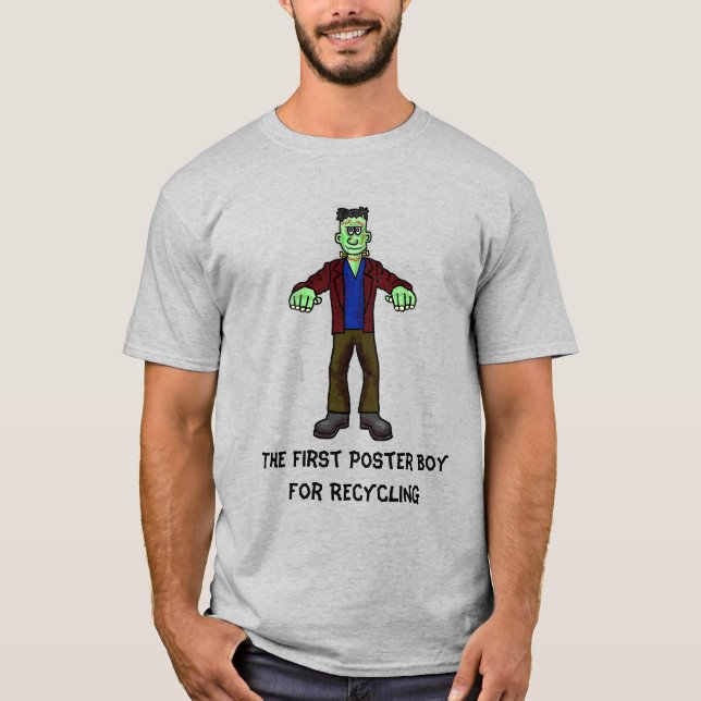 Frankenstein Recycling Halloween T-Shirt (Front)