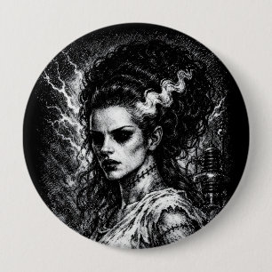 Frankenstein’s Bride — Resurrected by BurnsInHell 10 Cm Round Badge