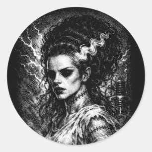 Frankenstein’s Bride — Resurrected by BurnsInHell Classic Round Sticker