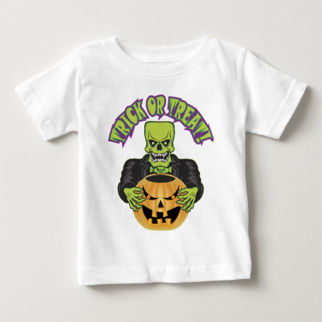 Frankenstein Skull Baby T-Shirt (Front)