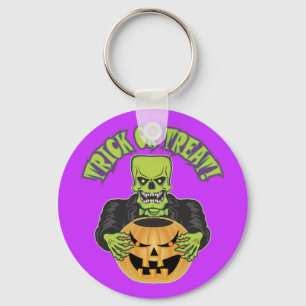 Frankenstein Skull Key Ring