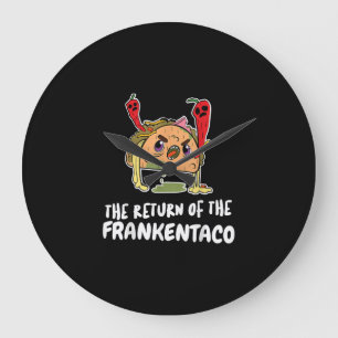 Frankenstein Taco Funny Costume Tee Halloween Gift Large Clock