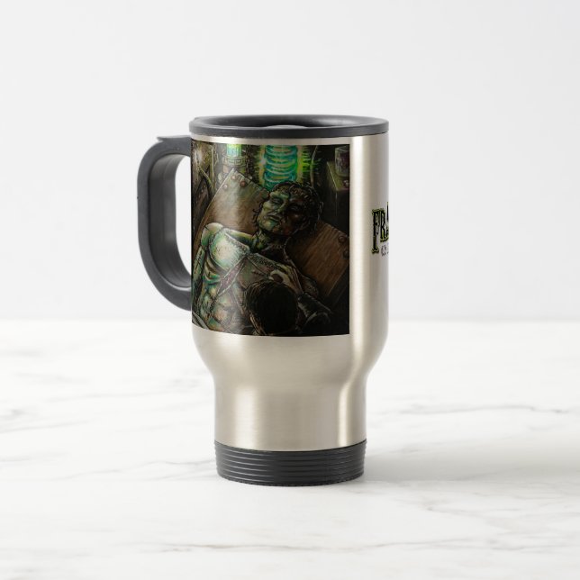 Frankenstein travel mug (Front Left)
