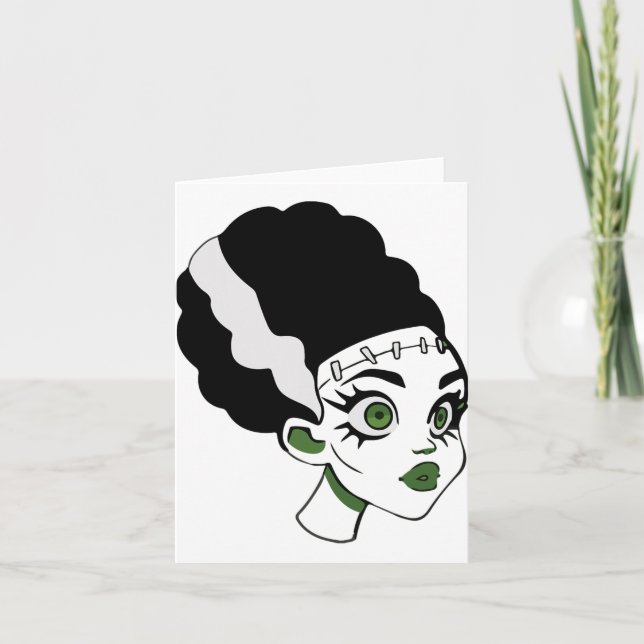 Frankenstein's Bride Monster Halloween Costume 1  Card (Front)
