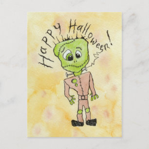 Frankenstein's Halloween Postcard