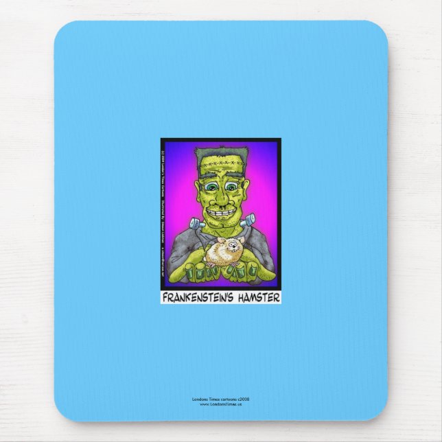 Frankenstein's Hamster Funny Cartoon Mouse Pad (Front)