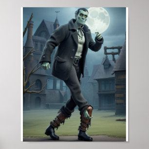 Frankenstein's monster did the moonwalk poster