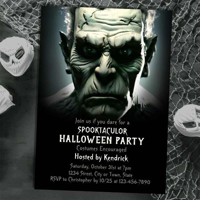 Frankenstein's Monster Halloween Costume Party Invitation (Creator Uploaded)