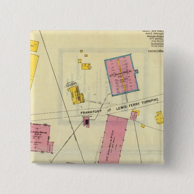 Frankfort, Kentucky 6 15 Cm Square Badge (Front)