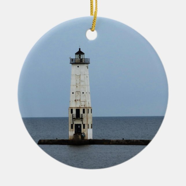 Frankfort Lighthouse Ceramic Tree Decoration (Front)