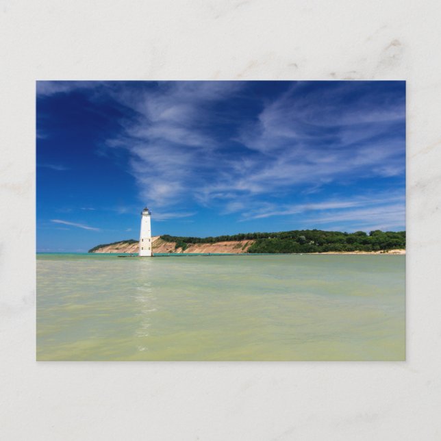 Frankfort North Pier Lighthouse, Frankfort, MI Postcard (Front)