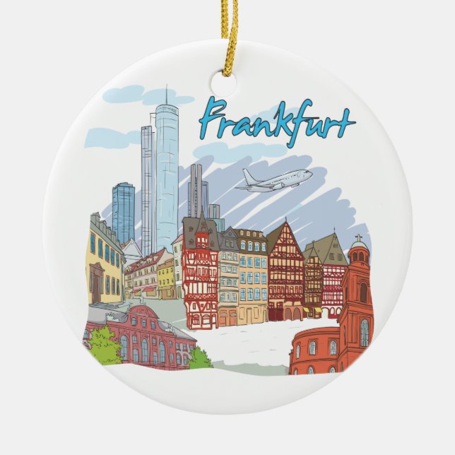 Frankfurt Ceramic Tree Decoration (Front)