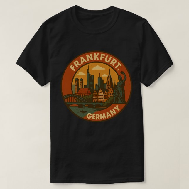 Frankfurt German Skyline T-Shirt (Design Front)