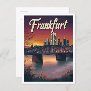 Frankfurt Germany Art Vintage Travel Illustration Postcard