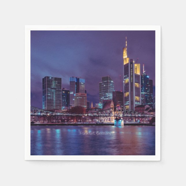 Frankfurt Germany at night  Napkin (Front)