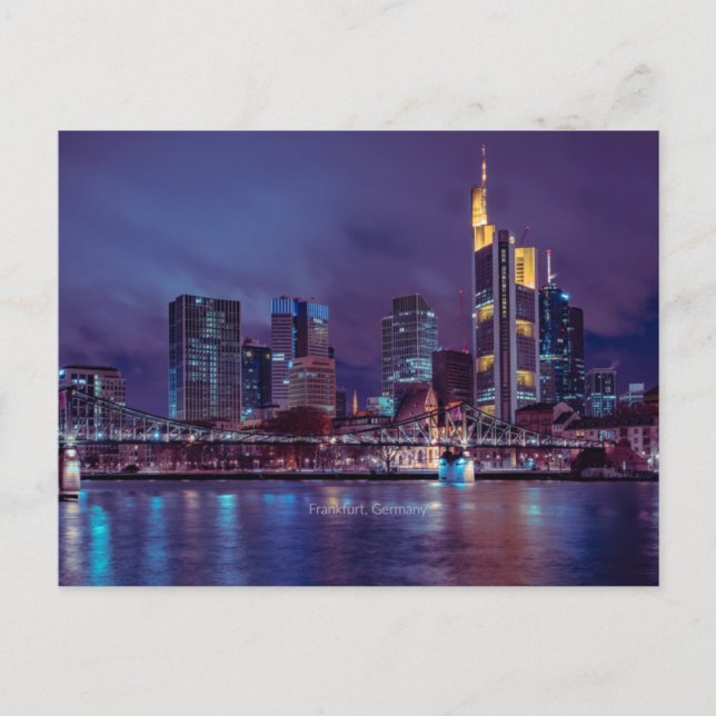 Frankfurt Germany at night Postcard (Front)