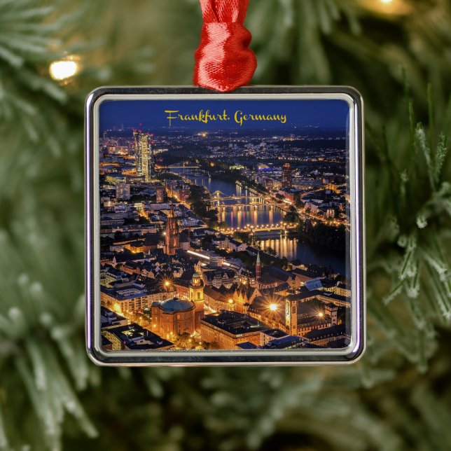 Frankfurt, Germany at Twilight Metal Tree Decoration (Tree)