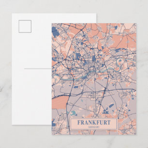 Frankfurt Germany Breezy City Map Travel Postcard