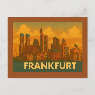 Frankfurt Germany City Art Postcard