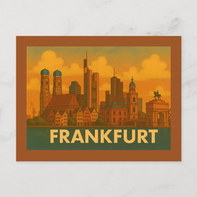 Frankfurt Germany City Art Postcard (Front)
