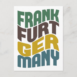 Frankfurt Germany Retro Wave Postcard