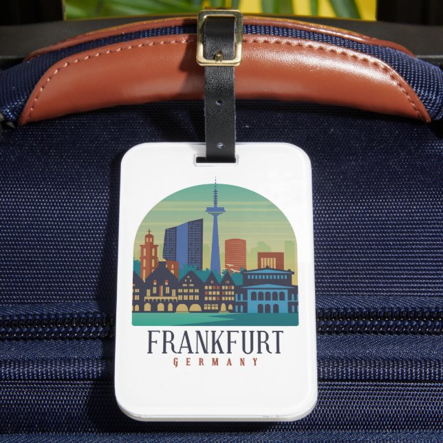 Frankfurt Germany Skyline Architecture Luggage Tag (Front Insitu 2)