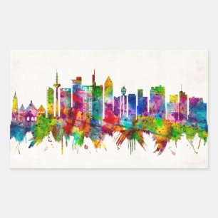 Frankfurt Germany Skyline Rectangular Sticker
