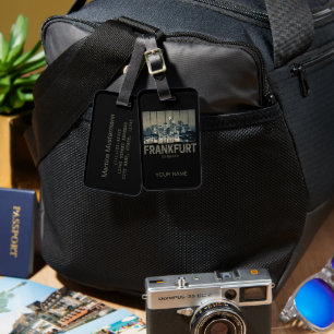 Frankfurt Germany Skyline Retro Vintage Souvenir Luggage Tag