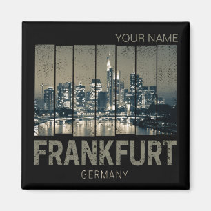 Frankfurt Germany Skyline Retro Vintage Souvenir Magnet